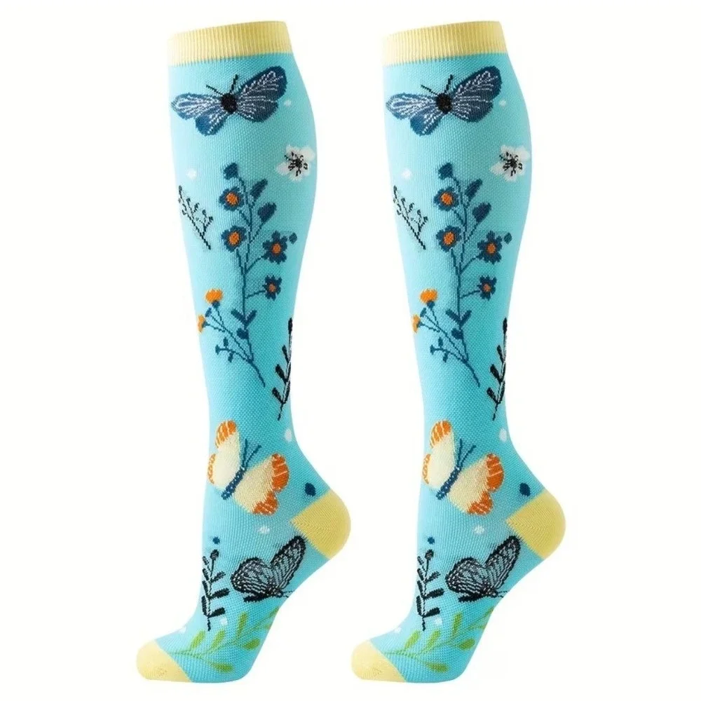 Unisex 20-30 mmHg‎ Compression Socks S/M Medical Butterflies Gardencore 2 Pairs
